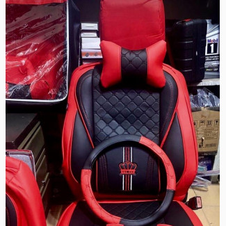 Universal Red Luxury Crown Car Seat Cover - Brand New