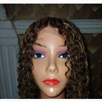 Pixel Curly Hair, Colour P04/30. 100% Human Hair Wig