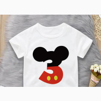 Children Mickey Mouse Number Birthday Photoshoot Tshirt