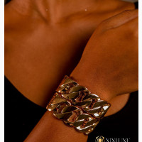 Chunky Cuban Bangle - Elegant and Luxurious