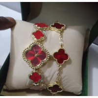 Van Cleef Arpels Ladies Red Wristwatch Bracelet