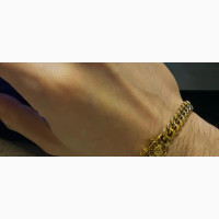 Hand Chain (Men Gold Cuban Bracelet) Gold Plated