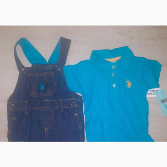 U.S. Polo Assn. Baby Boys Polo Shirt and Shortall Set