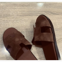 Hermes Men#039;s Flat Shoes - Brown, Size 42/43