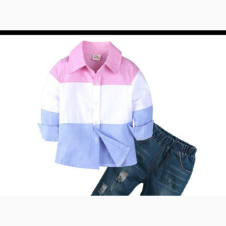 2pcs Long Sleeve Shirt Set