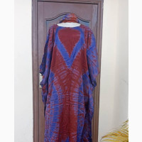 Adire Bubu Gowns With Scarf