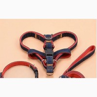 Denim Dog Leash, Collar and Harness Set of 3