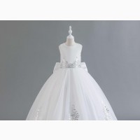White Embellished With Silver Design Ball Dress