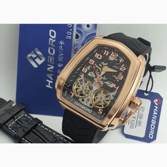 Men Double Strap Wristwatch (Rubber and Leather Strap)