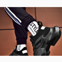 Men#039;s Classic Thick Soled Black Sneakers