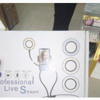 Ringlight Spiral Livestream Table Clip Light with Phone Holder