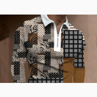 Sporty Long Sleeve Polo (Lapel)