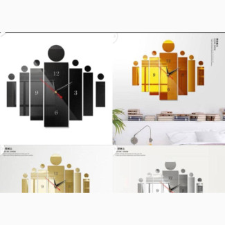 Stylish DIY 3D Acrylic Wall Clocks - Black