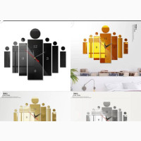 Stylish DIY 3D Acrylic Wall Clocks - Black