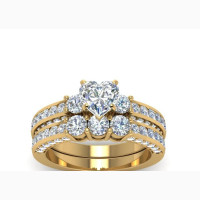 Stylish 2pcs/Set Women Wedding Ring Two Tone Fashion Jewelry