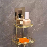 Stainless Steel Wall Hanging Soap Storage Rack (Gold)
