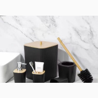 6pcs Bathroom Accessories Set With Bamboo Top