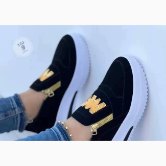 Quality Leather Thick Zipper Sneakers
