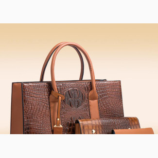 3in1 Croc Leather Office Bag