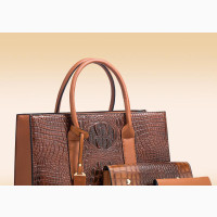 3in1 Croc Leather Office Bag