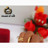 Couple Set Stainless Steel Wedding and Engagement Rings