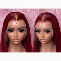 Full Frontal Burgundy Wig
