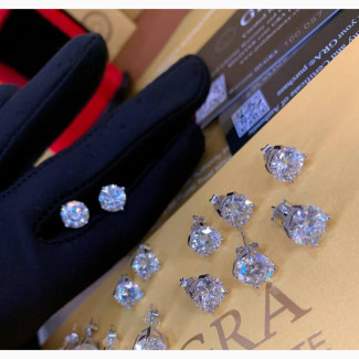 VVS Moissanite Diamond Earrings - Pure 925 Sterling Silver