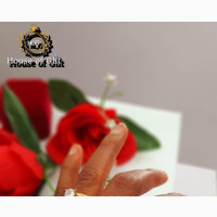 Stainless Steel Gold Colour Wedding and Engagement Rings - 2 Set