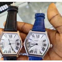 Unisex Leather Cartier Watch