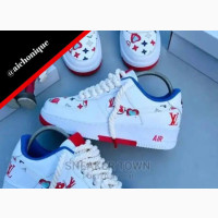 Nike Air Force 1 Louis Vuitton Sneakers White and Red Shoes