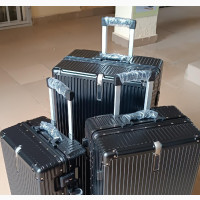 Set of 3 Imported Black Aluminium Travelling Luggage Boxes