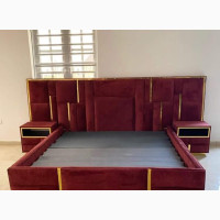 6by6 Padded Upholstery Bedframe with Side Drawers