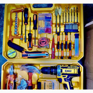 Dewalt 36v Cordless Drill with Household Electrical Tools Box