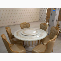 Affordable Set of Dinning Table with Six Chairs - Marble Top