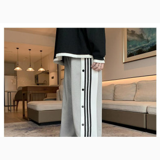 Spring and Summer Side Half-Breasted Trousers Men#039;s Casual