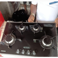 Four Burner Flat Gas Cooker With Glass Top