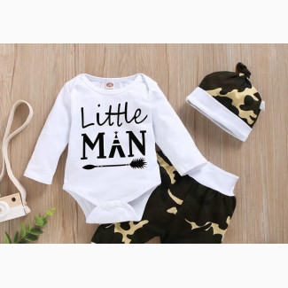 Cotton Baby Boys Little Man Romper Tops 261249847