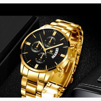 Golden Men#039;s Luxury Business Quartz Watch - Calvin Klein Brand