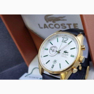 Lacoste Chronograph Gold Leather Strap Watch
