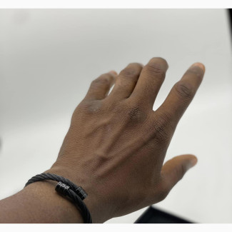 Black Steel Unique Men#039;s Link Bracelet