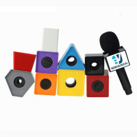 ABS Large Square Microphone Interview Logo Flag Station