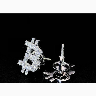 VVS Moisannite Bitcoin Logo Diamond Earrings