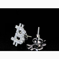 VVS Moisannite Bitcoin Logo Diamond Earrings