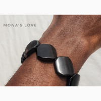 A Mona#039;s Love Unique Black Glossy Beaded Bracelet