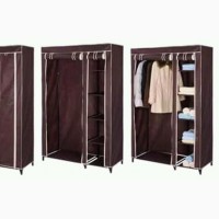 Mobile Fordable Wardrobe With Wheels and Free Gift Hanger