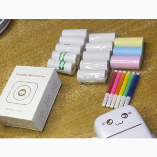 Rechargeable Mini Printer Comes With Colored and White
