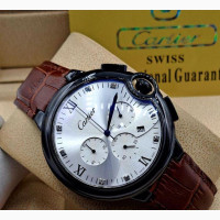 Quality Cartier Leather Watch With Active Chronograph