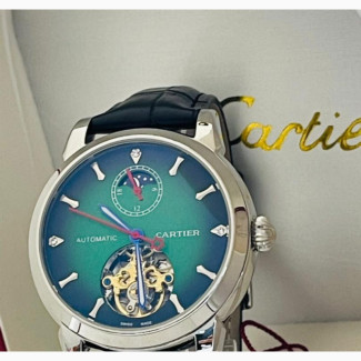 Cartier Men Leather Strap Wristwatch