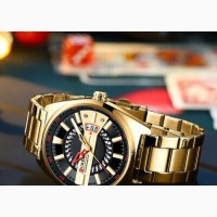Curren Men#039;s Golden Wrist Watch - Fashion Casual Style