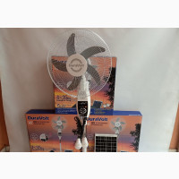 16 Rechargeable Solar Fan With FM Radio/Bluetooth/Tf Card
